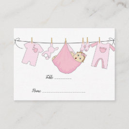 Cartão De Lugar Placa de lugar plana do Chá de fraldas de ilustraç