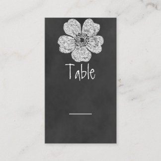Cartão De Lugar Placa de Mesa de quadro-negro de rosas brancas sel