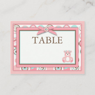 Cartão De Lugar Placa de Mesa do Urso Urso Urso Cinza Flor Mini