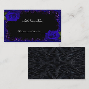 Cartão De Lugar Placa de Mesa Gótico azul Rosa Elegante