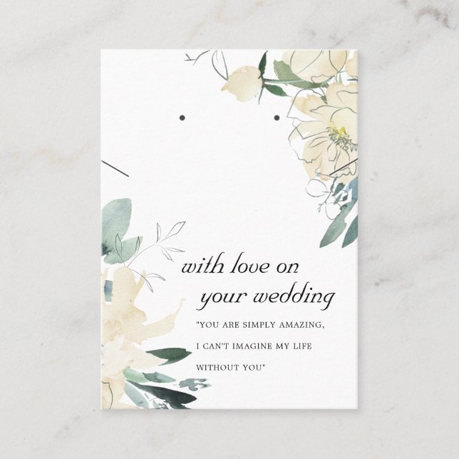 CARTÃO DE LUGAR PLACA DE OUVIMENTO DE PRESENTE DE CASAMENTO FLORAL (Frente)