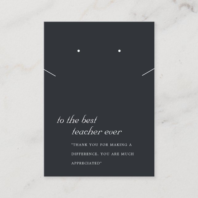 CARTÃO DE LUGAR PLACA DE OUVIMENTO DE PRESENTE NECKLACE DE PROFESS (Frente)