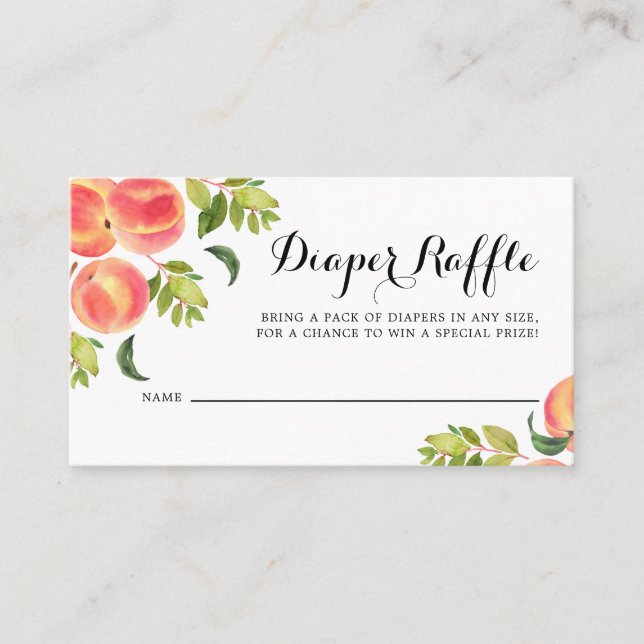 Cartão De Lugar Placa de Raffel de Fralda de Pêssegos de Aquarela (Frente)