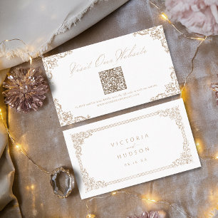 Cartão De Lugar Placa do site de código QR Elegante de Vintage Neu