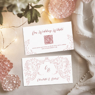 Cartão De Lugar Placa do Web site de código QR florescente de Vint