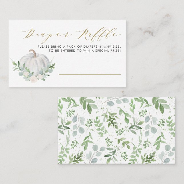 Cartão De Lugar Placa Raffel de Fralda de Chá de fraldas de Pumpki (Frente/Verso)