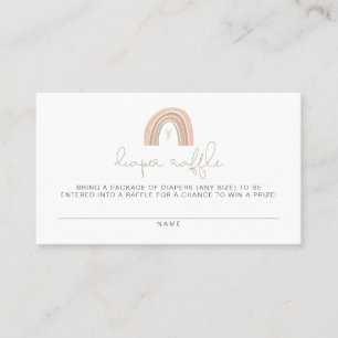 Cartão De Lugar Placa Raffle da Fralda arco-íris GITA Pastel