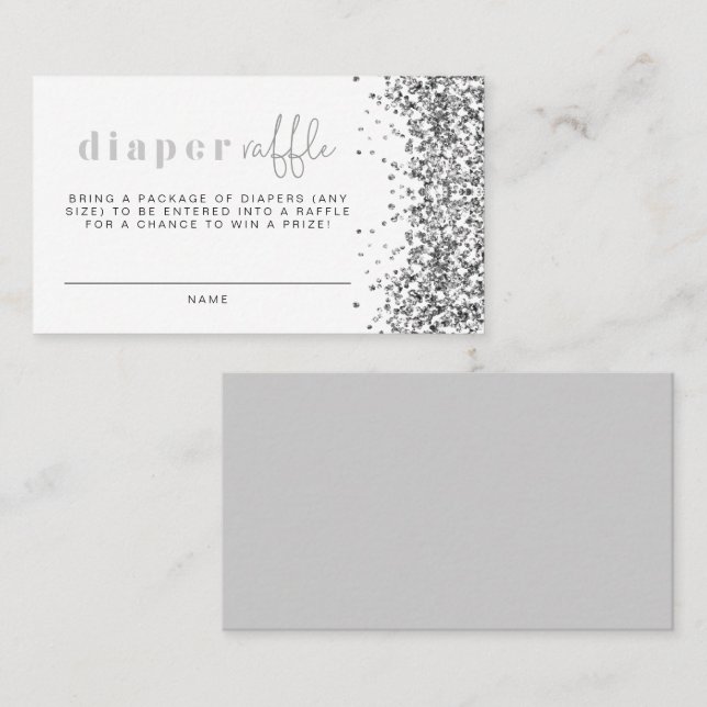 Cartão De Lugar Placa Raffle de Fralda das sequências de brilho da (Frente/Verso)