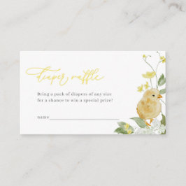 Cartão De Lugar Placa Raffle Fralda Chá de fraldas de Pintinho peq