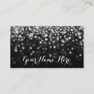 Cartão De Lugar Placa Silver Black Hollywood Glitz Glam Place
