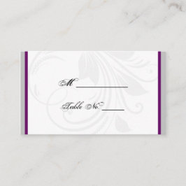 Cartão De Lugar Placas de Casamento de Coração Floral de Prata e R