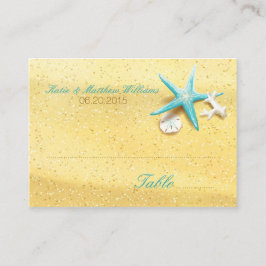 Cartão De Lugar Placas de Casamento de Destino de Praia de Seashel