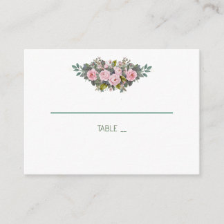 Cartão De Lugar Placas De Casamento Floral Blush