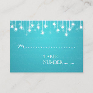 Cartão De Lugar Placas de Casamento Shimmering Estrelas Azul