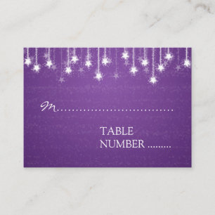 Cartão De Lugar Placas de Casamento Shimmering Estrelas Roxo