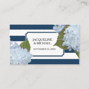 Cartão De Lugar Placas de Colocação Inglês Blue Hydrangea Silver G