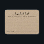 Cartão De Lugar Placas de Conselhos de Ideias da Lista de Baldes R<br><div class="desc">Estas charmosas cartas de balde de casamento da kraft castanho-rústica serão um alternativo perfeito para um livro de hóspedes tradicional. Vocês terão todos os convidados falando sobre as melhores ideias para os recém-casados visitarem ou fazerem.</div>