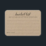 Cartão De Lugar Placas de Conselhos de Ideias da Lista de Baldes R<br><div class="desc">Estas charmosas cartas de balde de casamento da kraft castanho-rústica serão um alternativo perfeito para um livro de hóspedes tradicional. Vocês terão todos os convidados falando sobre as melhores ideias para os recém-casados visitarem ou fazerem.</div>