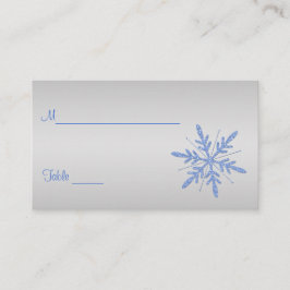 Cartão De Lugar Placas De Flocos De Neve Azul Com Lente De Neve