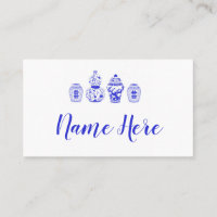 Placas de lança de gengibre azul e branco personal