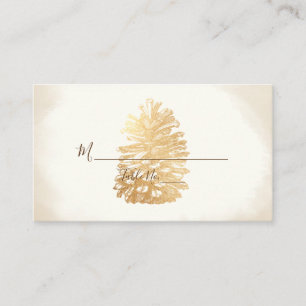 Cartão De Lugar Placas De Localização Do Pinecone Dourado Faux Pix