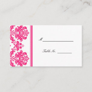 Cartão De Lugar Placas de proteção do Casamento tema damasco rosa
