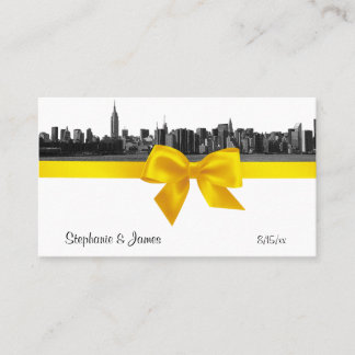 Cartão De Lugar Placas Locais Amarelas NYC Wide Skyline Enchidas B