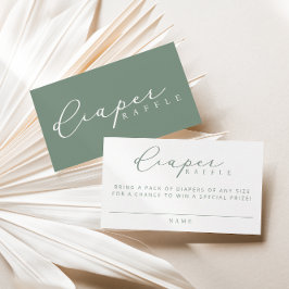 Cartão De Lugar Placas Raffle de Fralda de Script Minimalista