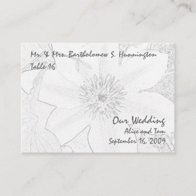 Cartão De Lugar Placecards Clematis (Frente)