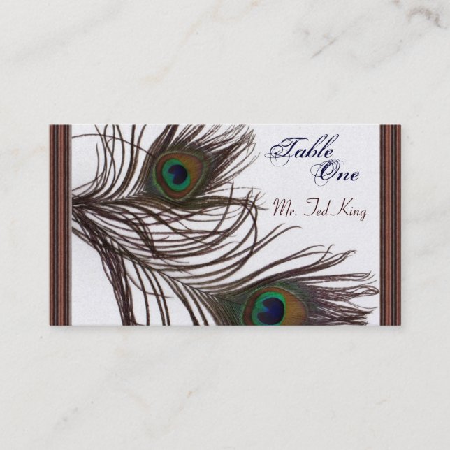 Cartão De Lugar Placecards Peacock (Frente)