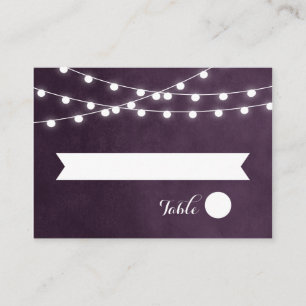 Cartão De Lugar Plum String Lights Wedt Escort Cards