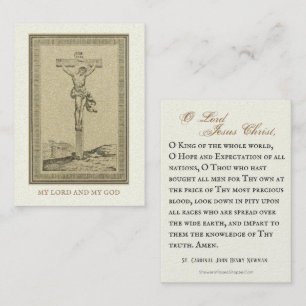 Cartão De Lugar Prece católico de crucificação pelo cardeal Newman