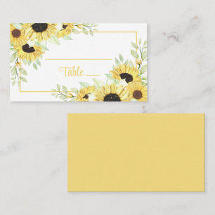 Cartão De Lugar Primavera Floral Amarelo Watercolor Casamento Gira