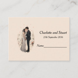 Cartão De Lugar Primeiro Beijo