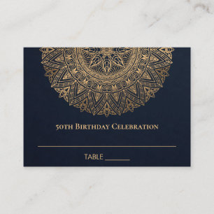 CARTÃO DE LUGAR QUALQUER ORNAMENTADO DOURADO DE MARINHO DE IDADE M