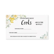 Quantas Corks Lemons e Rosas Jogo de Chá de panela