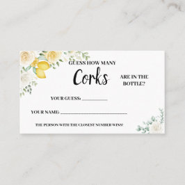 Cartão De Lugar Quantas Corks Lemons e Rosas Jogo de Chá de panela