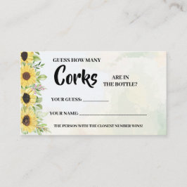 Cartão De Lugar Quantos Corks - Placa de Chá de panela de Girassói