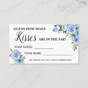 Cartão De Lugar Quantos jogos de Kisses em inglês - placa de chá e