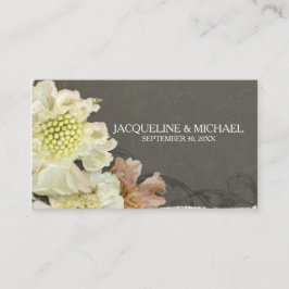 Cartão De Lugar Recepção Mesa Sentada Cinza moderna Arte Floral