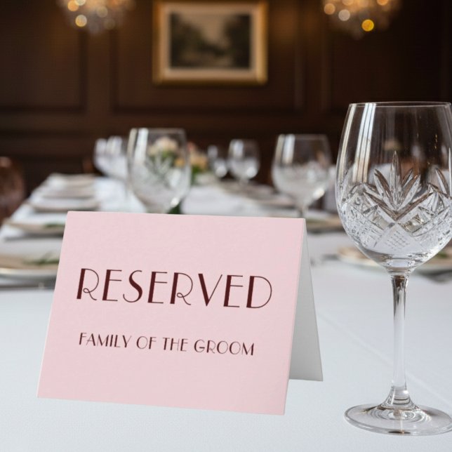 Cartão de lugar reservado para casamento rosa páli (Criador carregado)