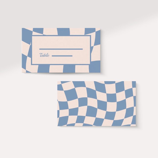 CARTÃO DE LUGAR RETRO GROOVY 70S TONELADAS AZUIS (Criador carregado)