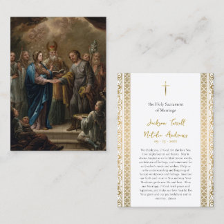 Cartão De Lugar Roman Catholic Wedding Prayer Card