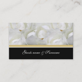 Cartão De Lugar Rosa elegante, ouro branco, com lugar para convida