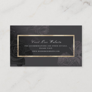 Cartão De Lugar Rosa preto Luxe website de vintagem dourado preto 