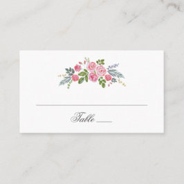Cartão De Lugar Rosas cor-de-rosa. Flores de jardim. Elegância flo