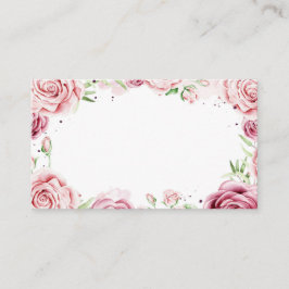 Cartão De Lugar Rosas em Aquarela Rosa Moldura Casamento