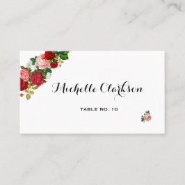 Cartão De Lugar Rosas Floral Garland Flower Casamento