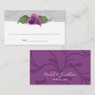 Cartão De Lugar Roxo Calla Lily Wedding Elegant Floral