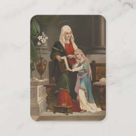 Cartão De Lugar Rua. Anne com Bênção Virgem Maria Oração Católica